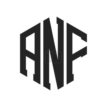 ANF Logo Design. Initial Letter ANF Monogram Logo using Hexagon shape