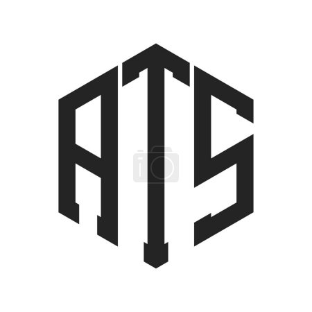 ATS Logo Design. Initial Letter ATS Monogram Logo using Hexagon shape
