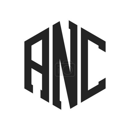 ANC Logo Design. Initial Letter ANC Monogram Logo mit Sechseck-Form