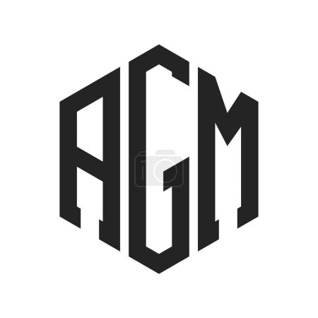 AGM Logo Design. Initial Letter AGM Monogram Logo mit Hexagon-Form