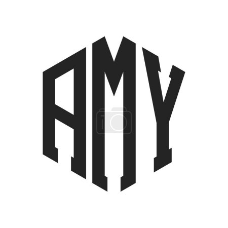 Conception de logo AMY. Lettre initiale AMY Monogram Logo utilisant la forme hexagonale