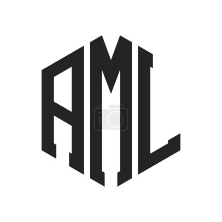 Ilustración de Diseño de Logo AML. Letra inicial Logotipo del monograma de AML usando la forma del hexágono - Imagen libre de derechos