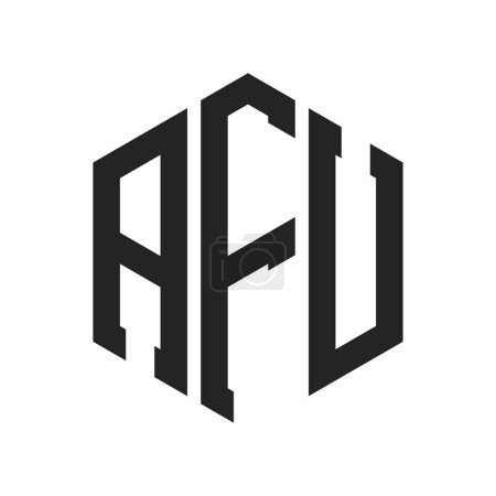 AFU Logo Design. Initial Letter AFU Monogram Logo using Hexagon shape