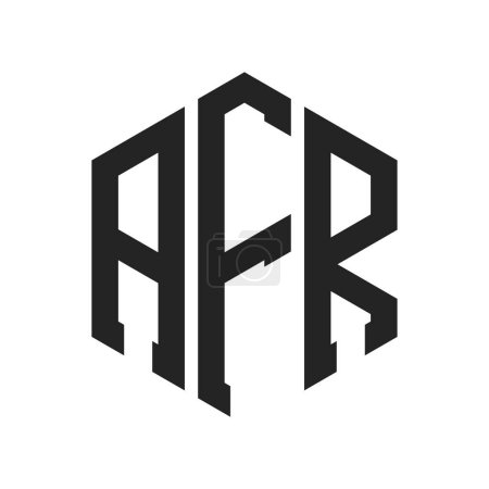 Conception de logo AFR. Lettre initiale Logo monogramme AFR en forme d'hexagone