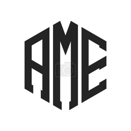 AME Logo Design. Initial Letter AME Monogram Logo using Hexagon shape