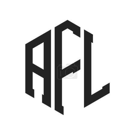 AFL Logo Design. Letra inicial AFL Monograma Logo con forma de hexágono
