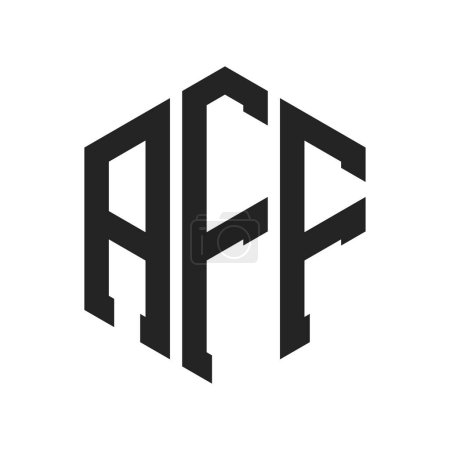 Conception de logo AFF. Lettre initiale AFF Monogram Logo utilisant la forme de l'hexagone
