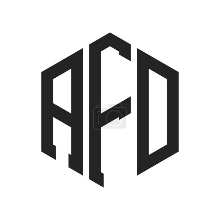 AfD-Logo-Design. Anfangsbuchstabe AFD Monogramm Logo mit Sechseck-Form