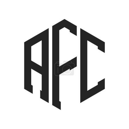 AFC Logo Design. Initial Letter AFC Monogram Logo mit Sechseck-Form