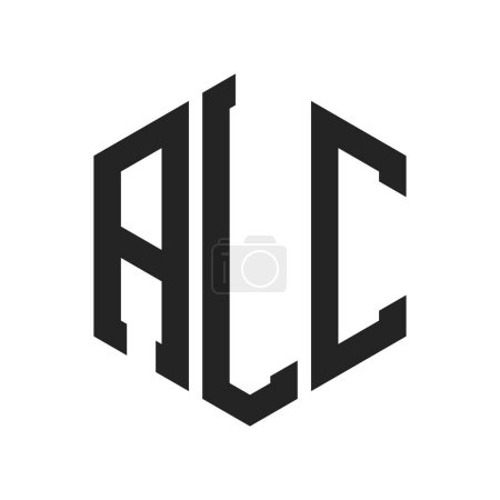 ALC Logo Design. Anfangsbuchstabe ALC Monogramm Logo mit Hexagon-Form