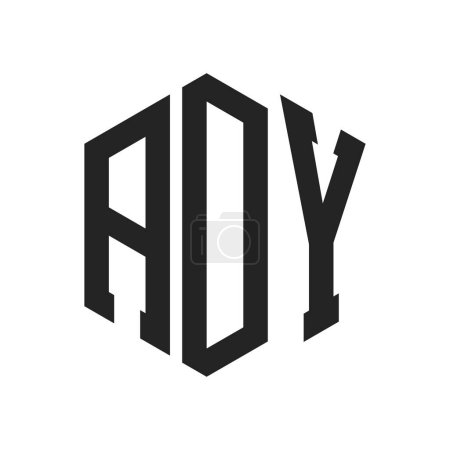 ADY Logo Design. Letra inicial ADY Monogram Logo usando la forma del hexágono