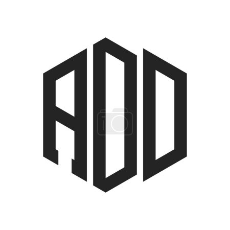 ADD Logo Design. Anfangsbuchstabe ADD Monogramm Logo mit Hexagon-Form