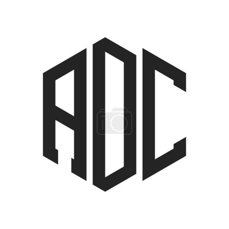 ADC Logo Design. Initial Letter ADC Monogram Logo using Hexagon shape