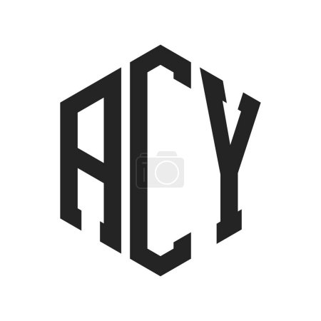 ACY Logo Design. Anfangsbuchstabe ACY Monogramm Logo mit Hexagon-Form