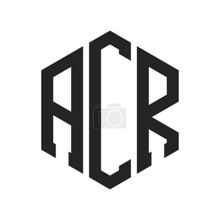 ACR Logo Design. Logo inicial del monograma ACR de la letra usando la forma del hexágono