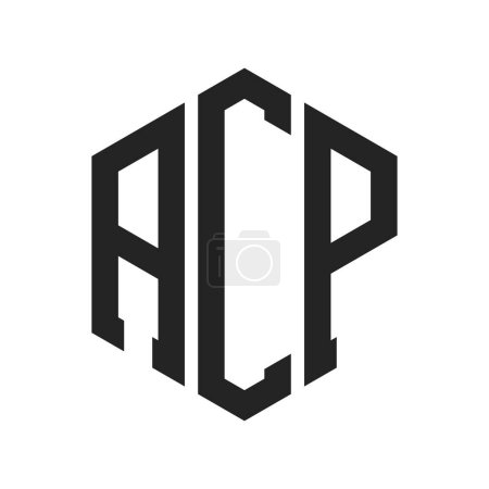 ACP Logo Design. Initial Letter ACP Monogram Logo using Hexagon shape