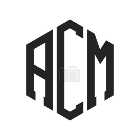 Diseño de Logo ACM. Logo inicial de ACM Monogram con forma de hexágono