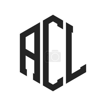 Diseño de Logo ACL. Logo inicial del monograma de la letra ACL usando la forma del hexágono