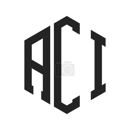 ACI Logo Design. Initial Letter ACI Monogram Logo mit Hexagon-Form