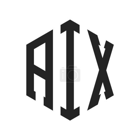 AIX Logo Design. Initial Letter AIX Monogram Logo mit Hexagon-Form