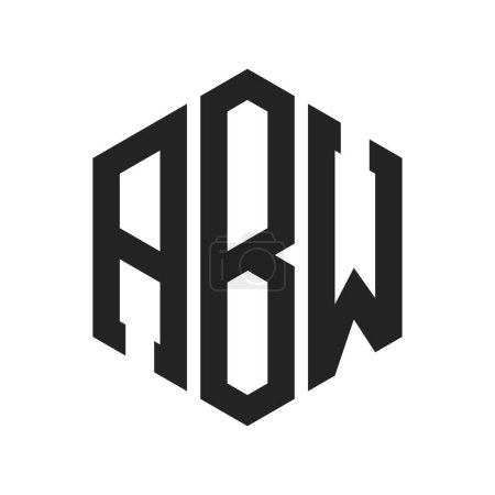 ABW Logo Design. Letra inicial ABW Monogram Logo usando la forma del hexágono