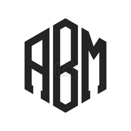 Illustration for ABM Logo Design. Initial Letter ABM Monogram Logo using Hexagon shape - Royalty Free Image