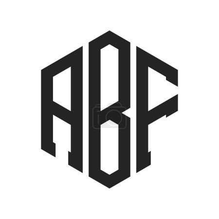ABF Logo Design. Anfangsbuchstabe ABF Monogramm Logo mit Sechseck-Form