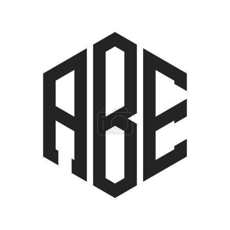 ABE Logo Design. Anfangsbuchstabe ABE Monogramm Logo mit Hexagon-Form