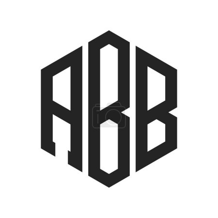 ABB Logo Design. Initial Letter ABB Monogram Logo using Hexagon shape