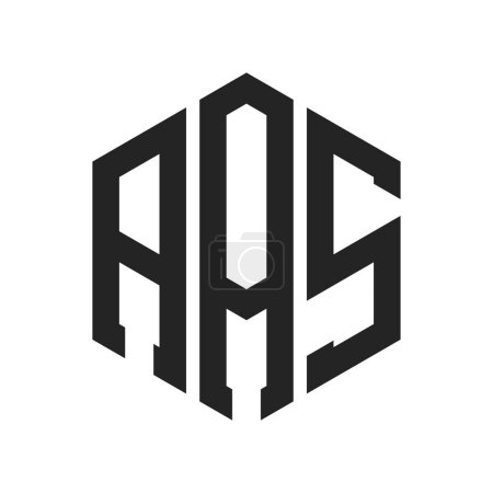 Diseño de Logo AAS. Logo inicial de la carta AAS Monogram usando la forma del hexágono
