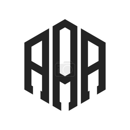 Téléchargez les illustrations : Conception de logo AAA. Lettre initiale Logo monogramme AAA en forme d'hexagone - en licence libre de droit