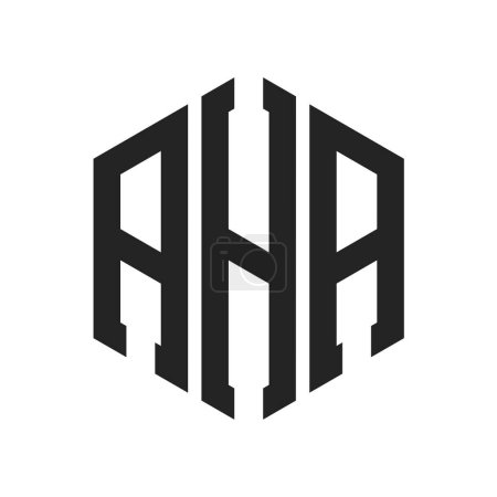 AHA Logo Design. Anfangsbuchstabe AHA Monogramm Logo mit Hexagon-Form