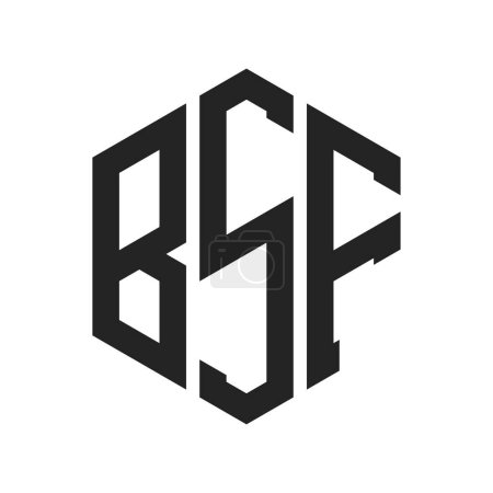 BSF Logo Design. Initial Letter BSF Monogram Logo using Hexagon shape