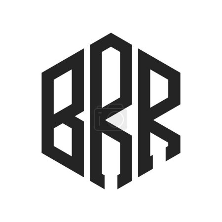 BRR Logo Design. Initial Letter BRR Monogram Logo using Hexagon shape