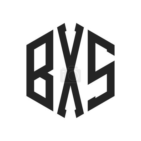 Ilustración de Diseño de Logo BXS. Logo inicial de la carta BXS Monogram usando la forma del hexágono - Imagen libre de derechos