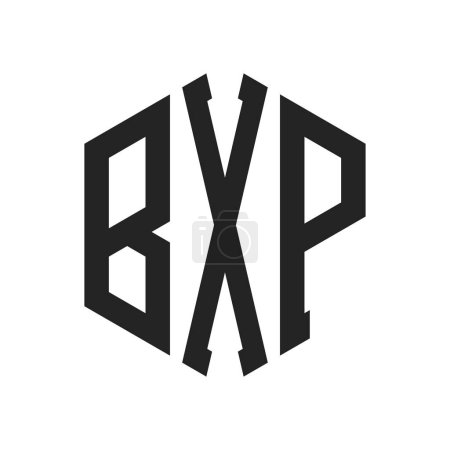 Illustration for BXP Logo Design. Initial Letter BXP Monogram Logo using Hexagon shape - Royalty Free Image