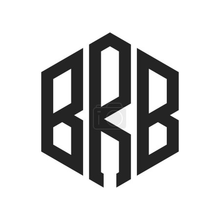 Diseño de Logo BRB. Logo inicial del monograma BRB de la letra usando la forma del hexágono