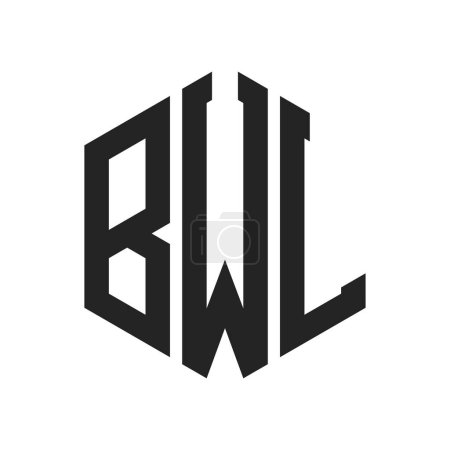 BWL Logo Design. Anfangsbuchstabe BWL Monogramm Logo mit Sechseck-Form