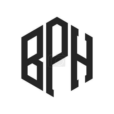 BPH Logo Design. Initial Letter BPH Monogram Logo using Hexagon shape