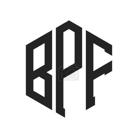 BPF Logo Design. Anfangsbuchstabe BPF Monogramm Logo mit Hexagon-Form