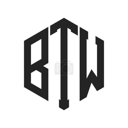BTW Logo Design. Anfangsbuchstabe BTW Monogramm Logo mit Hexagon-Form