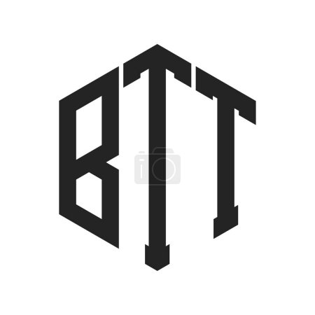 BTT Logo Design. Initial Letter BTT Monogram Logo using Hexagon shape