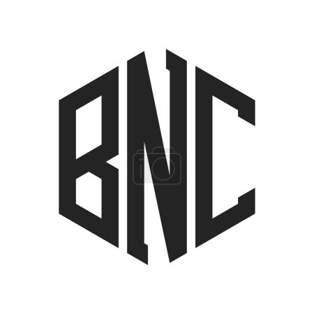 Diseño de Logo BNC. Logo inicial de BNC Monogram con forma de hexágono
