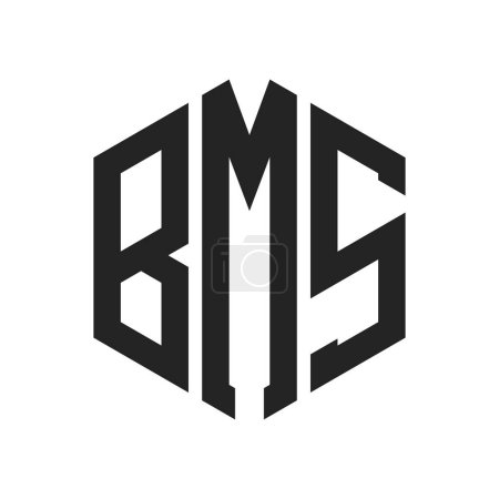 BMS Logo Design. Initial Letter BMS Monogram Logo using Hexagon shape