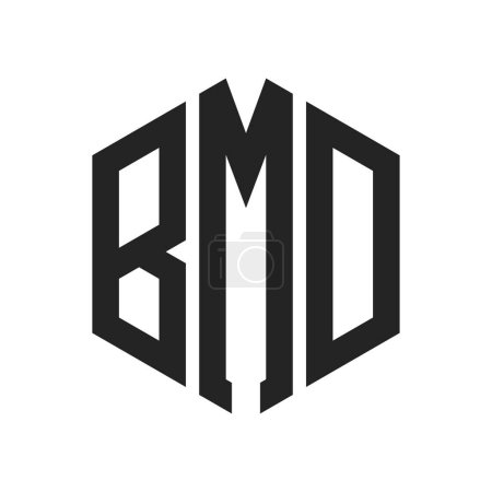 Conception de logo BMD. Lettre initiale Logo monogramme BMD en forme d'hexagone