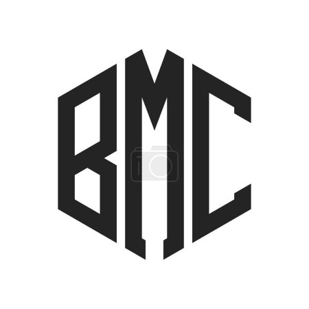 BMC Logo Design. Initial Letter BMC Monogram Logo using Hexagon shape