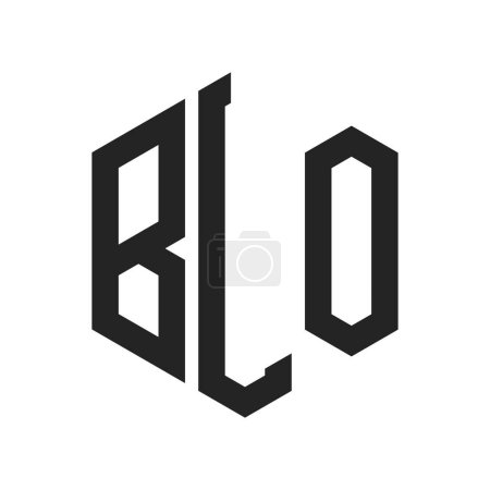 BLO Logo Design. Initial Letter BLO Monogram Logo using Hexagon shape