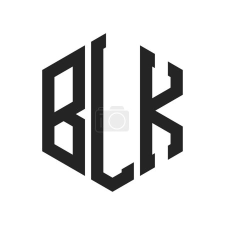 BLK Logo Design. Initial Letter BLK Monogram Logo using Hexagon shape