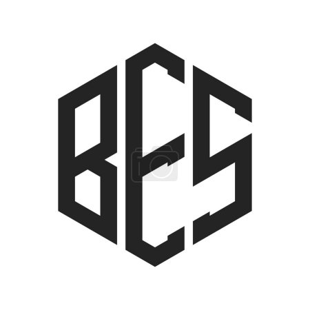BES Logo Design. Anfangsbuchstabe BES Monogramm Logo mit Hexagon-Form