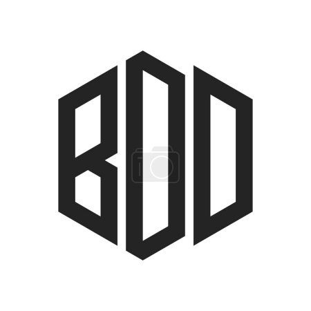 Conception de logo BDD. Lettre initiale Logo monogramme BDD en forme d'hexagone
